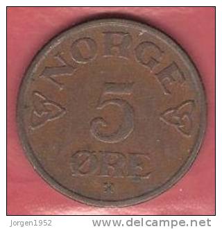 NORWAY   # 5 ØRE BRONZE FROM YEAR 1953 - Norvège