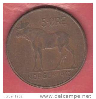 NORWAY   # 5 ØRE BRONZE FROM YEAR 1960 - Norway