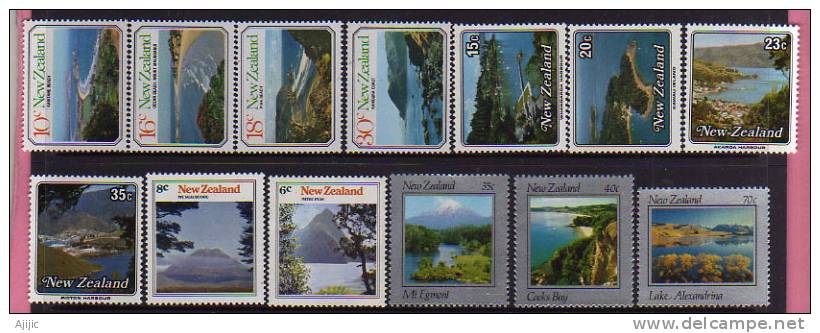 Paysages. ( Plages,montagnes Et Iles De Nouvelle-Zelande) 3 Series Neuves **. Yv.# 599/600,691/4 & 741/4 - Neufs