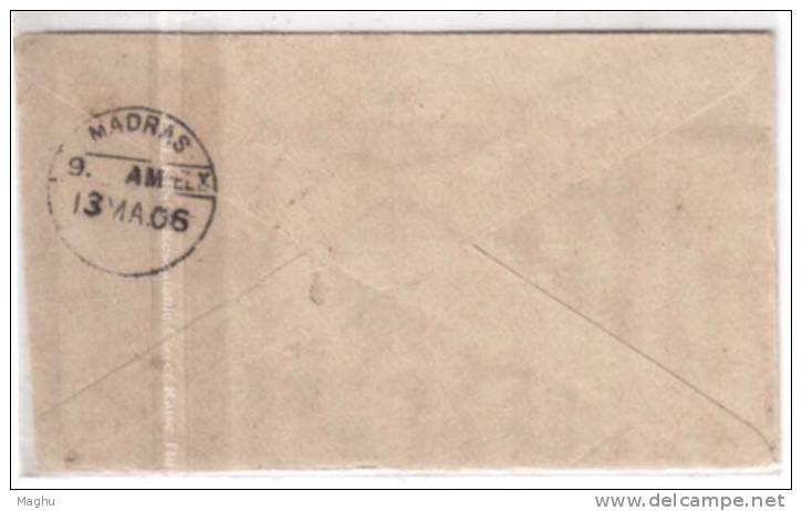 India   Edward Half Anna Cover , Postal Stationery Used 1906 CDS Paramkudi - 1902-11 Roi Edouard VII