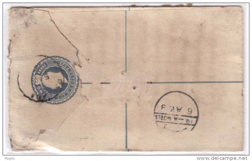 India Uprated Registered Letter Used, Edward Postal Stationery  Cover, CDS Palladam 1903 - 1902-11 Roi Edouard VII