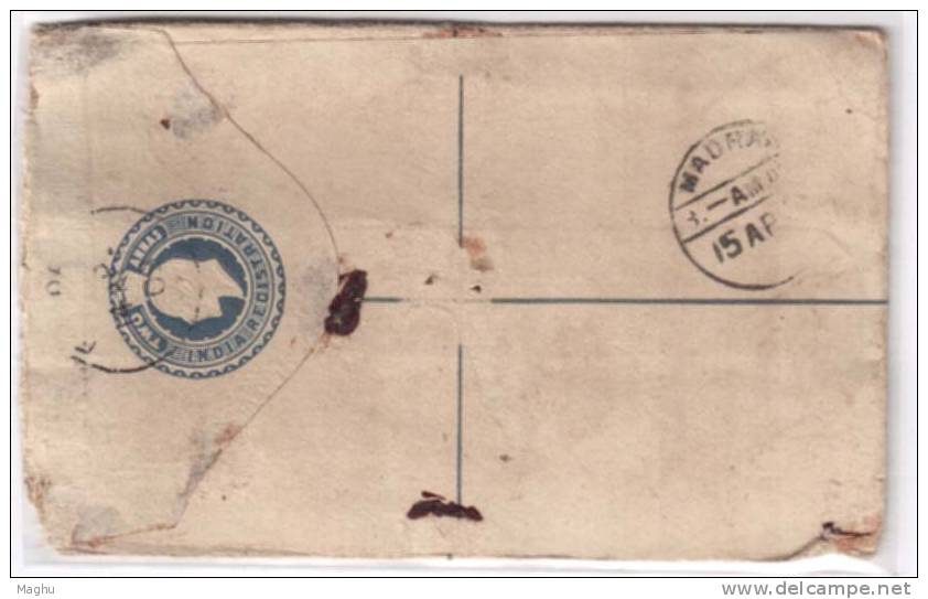 India Uprated  Registered Letter Used, Edward  Postal Stationery Cover, CDS Erode 1908 - 1902-11 Roi Edouard VII