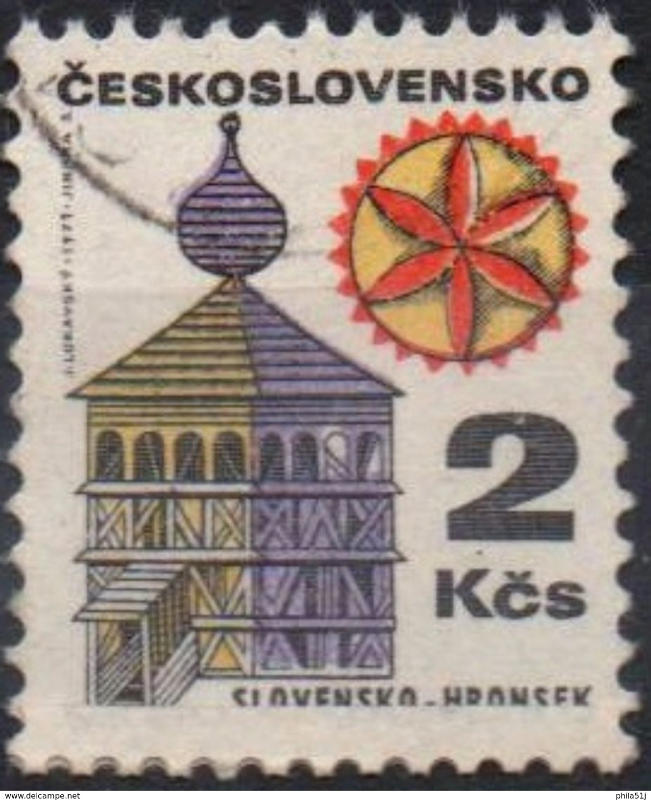 TCHECOSLOVAQUIE  N°1833a  Papier  Fluo__OBL_VOIR SCAN_ - Used Stamps