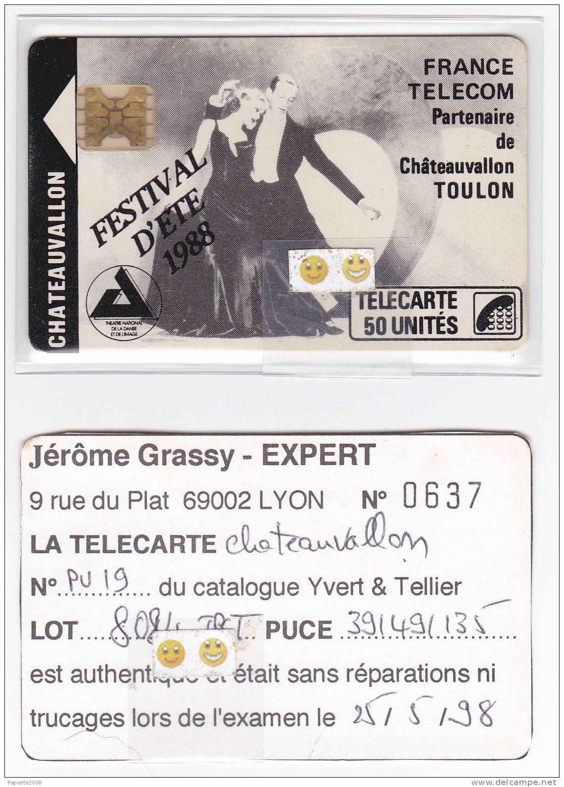 F21 / 1988 - Chateauvallon - 50 U - SC4 Ob - LUXE / " Expertisée " - 1988