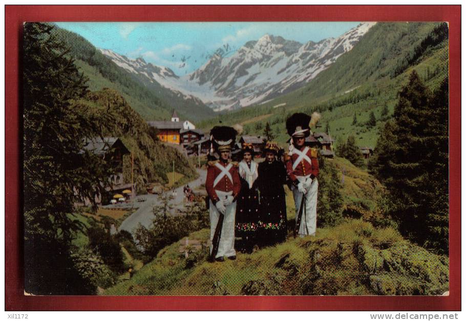 B048 Blatten Lötschental Herrgottsgrenadiere Und Festtagstracht,Grenadiers Fête-Dieu Et Costumes.Cachet 1960.Suter 9187 - Blatten