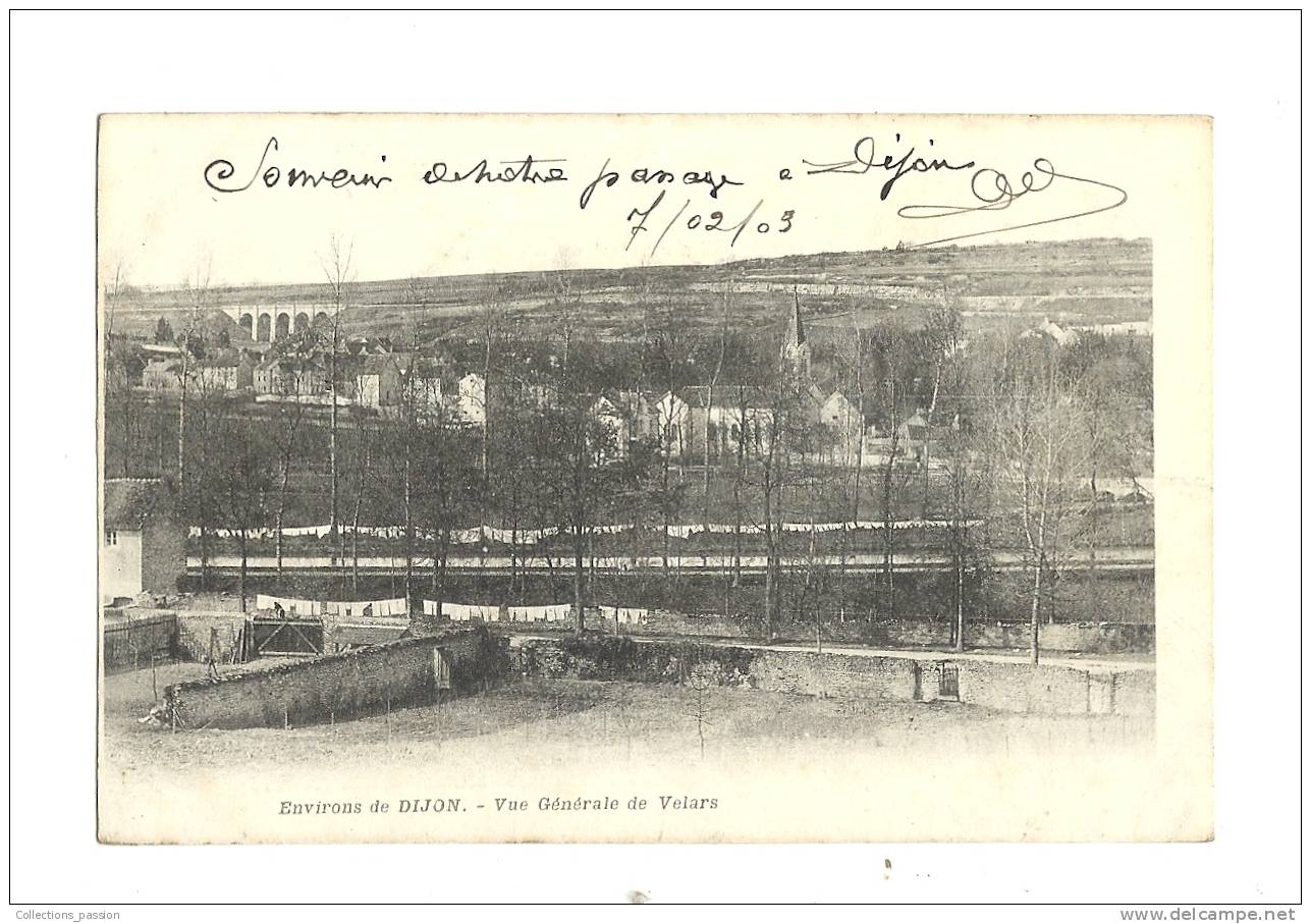 Cp, 21, Velars, Vue Générale, Voyagée 1903 - Other & Unclassified