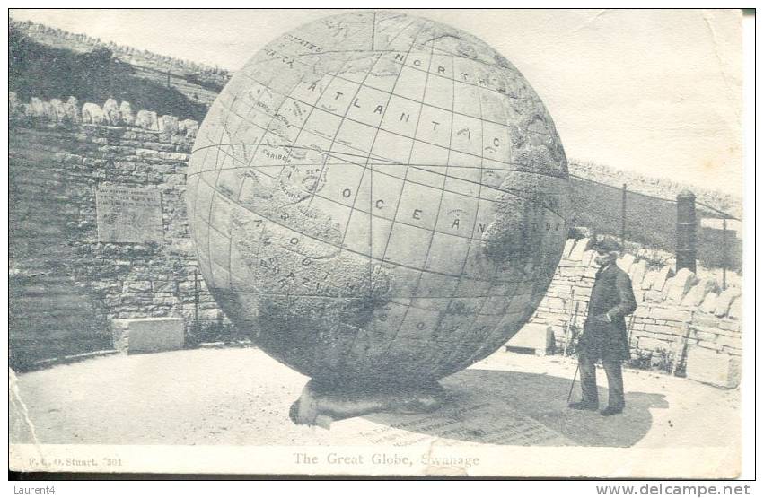 (890) Very Old Swanage Postcard - Large Globe - Swanage