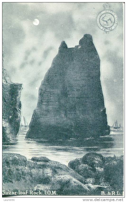 (875) Very Old Isle Of Man Postcard - Sugar Loaf Rock - Insel Man