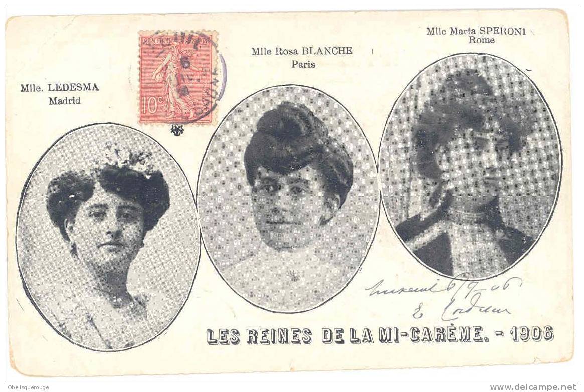 REINES DE LA MI-CAREME 1906 - GROS PLAN - - Réceptions