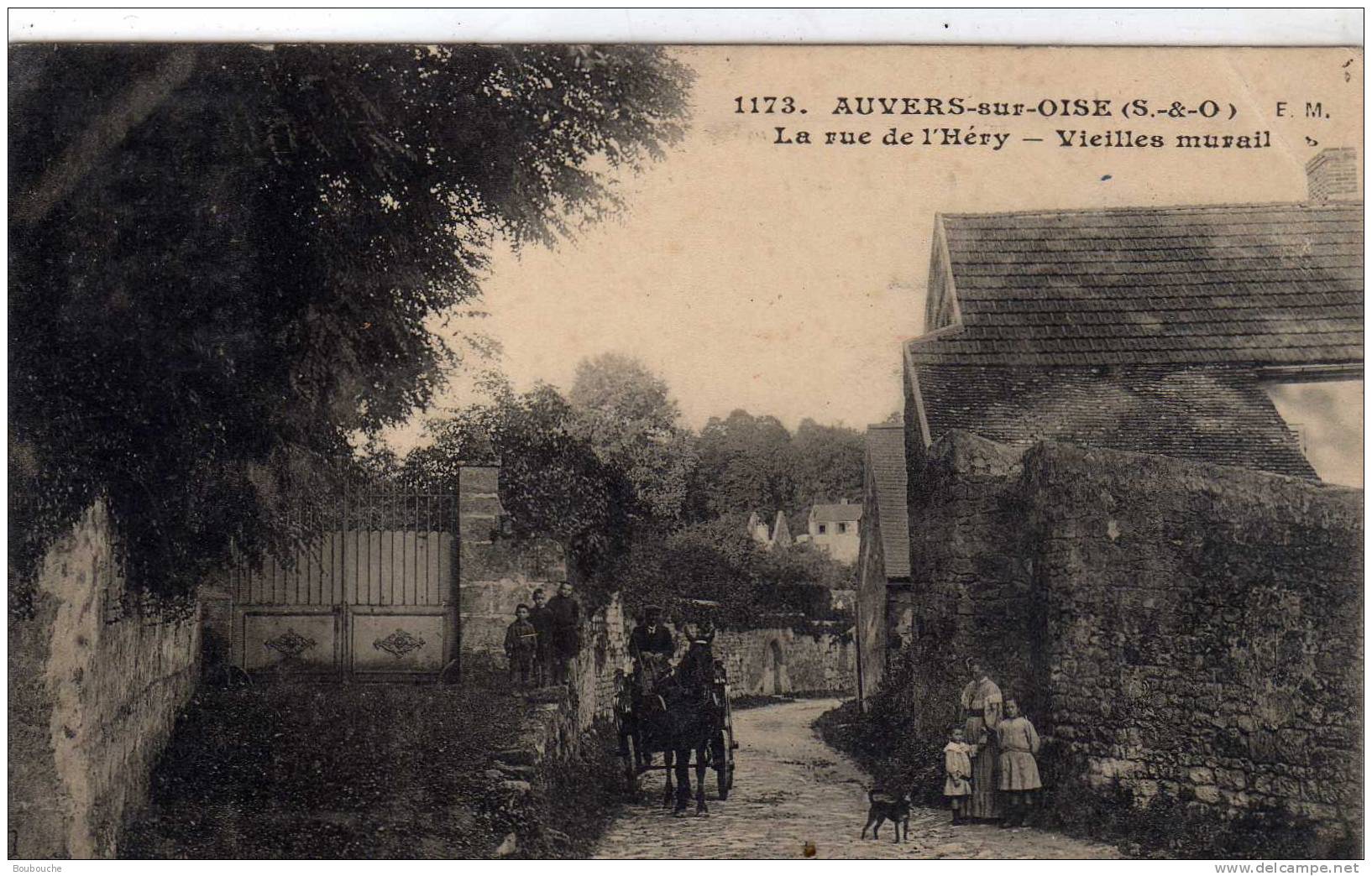 CPA De AUVERS SUR OISE La Rue De L' Héry Vieilles Murail PEU COURANTE - Auvers Sur Oise