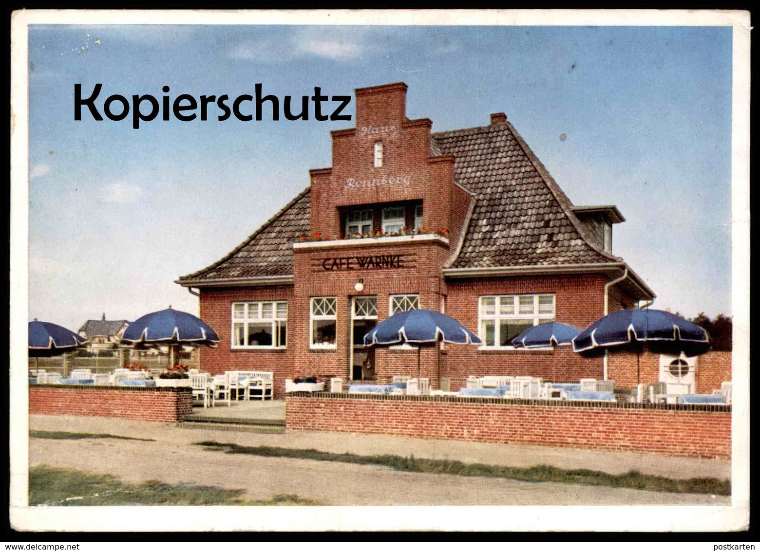 ALTE POSTKARTE WYK AUF FÖHR CAFÉ WARNKE Südstrand Haus Rennberg Ansichtskarte AK Postcard Cpa Insel - Föhr