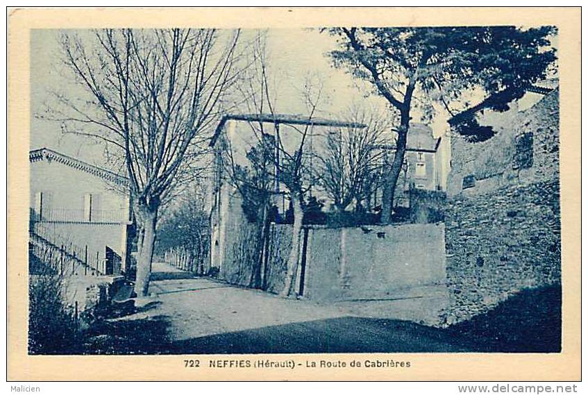 Depts Divers - Herault -ref B927- Neffies - La Route De Cabrieres - Carte Bon Etat - - Otros & Sin Clasificación