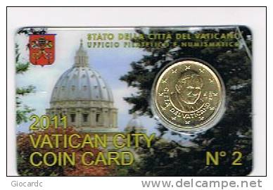 VATICANO (VATICAN CITY) - 2011 CENT. 50  COIN CARD N.2 IN ORIGINAL FOLDER FDC - Vatican