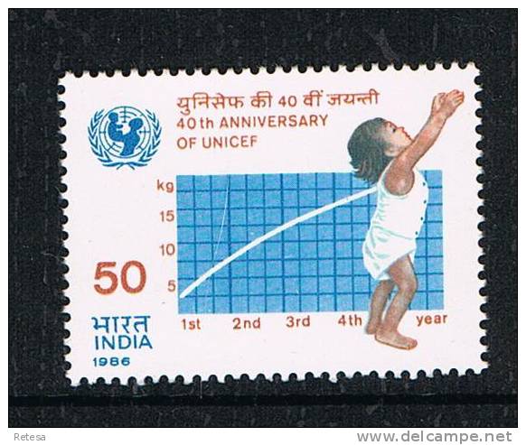 INDIA  40 JAAR UNICEF  1986 ** - UNICEF