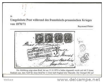 Postumleitung, Krieg 1870-71. Vom 18.10.1870-6.1.72 Von Und Nach Europa. 3 DIN A 4 Seiten - Poste Aérienne & Histoire Postale