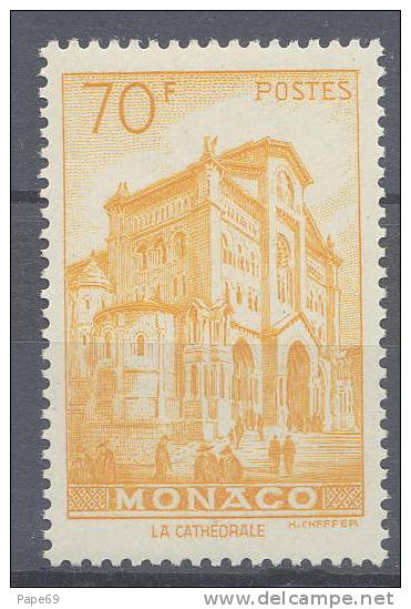 MONACO N° 488 XX Cathédrale De Monaco 70 F.  Jaune Sans Charnière, TB - Nuevos