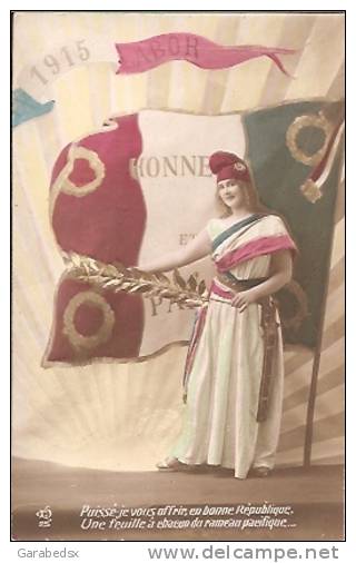 CPA Militaire Patriotique - " Honneur Et Patrie - ...Une Feuille à Chacun Du Rameau Pacifique " (femme Avec Cocarde). - Patriottisch