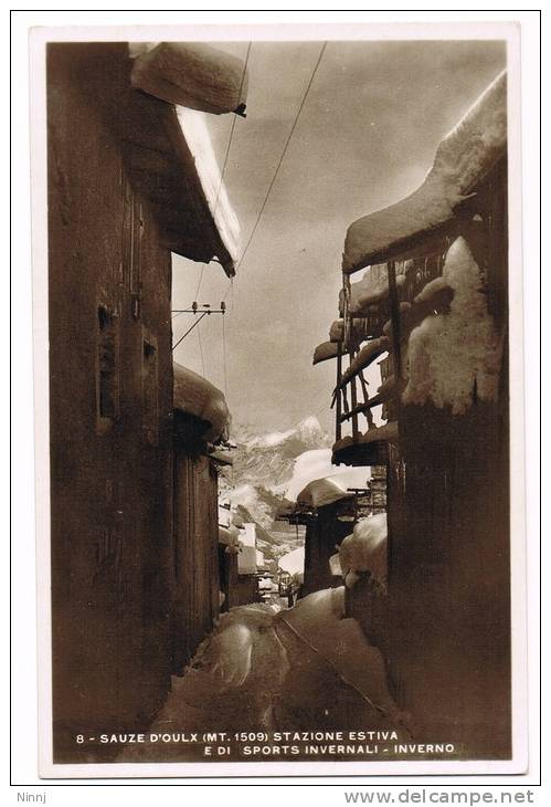 Italia Torino Sauze D´Oulx Mt. 1509  Fotocartolina Non Viaggiata Anni 50 Ed.ris. N° 8 - Albergo Miravalle - Bar, Alberghi & Ristoranti