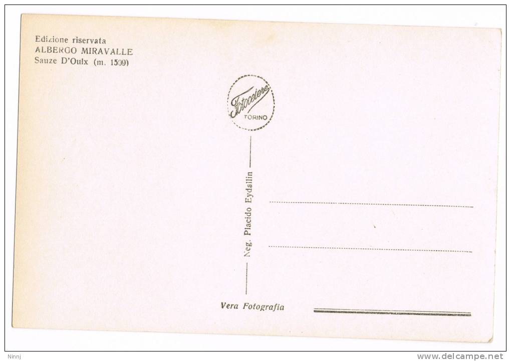 Italia Torino Sauze D´Oulx  Mt. 1509 Albergo Miravalle Fotocartolina Non Viaggiata Anni 50 Ed.ris. N° 17 - Bares, Hoteles Y Restaurantes