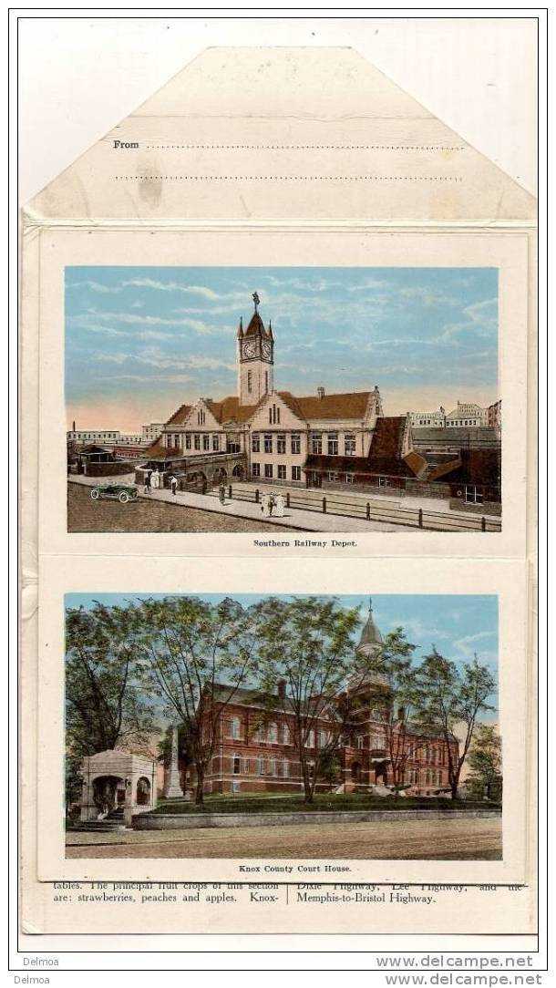 Carte Lettre KNOXVILLE With 16 Vues Inside School, Bank, Railway, Court House,Post Office, University, Masonic Temple - Knoxville