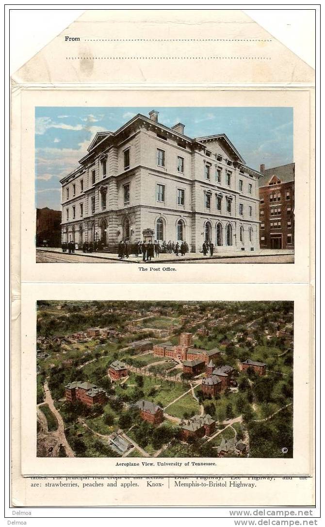 Carte Lettre KNOXVILLE With 16 Vues Inside School, Bank, Railway, Court House,Post Office, University, Masonic Temple - Knoxville