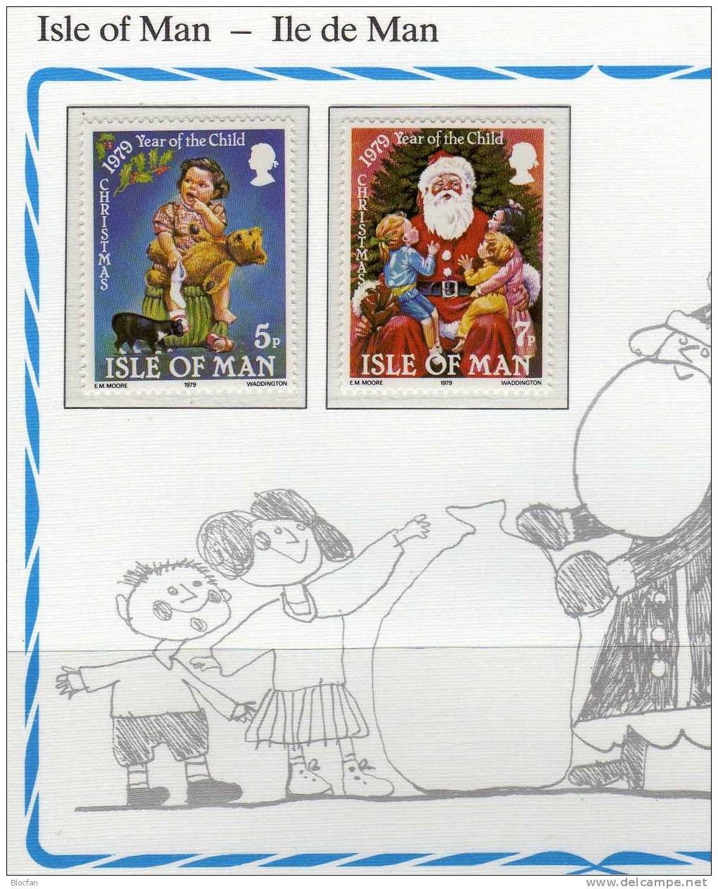 Gedenkblatt Zum Kinder-Jahr UK Isle Of Man 157/8 ** 1€ Weihnachten UNO Jahr Des Kindes 1979 From UNICEF - Isle Of Man