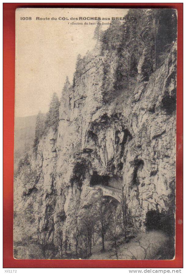 B076 Route Du Col Des Roches Aux Brenets,Saut-du-Doubs.Cachet 1907 Sur Timbre Français.No 1008 - Les Brenets