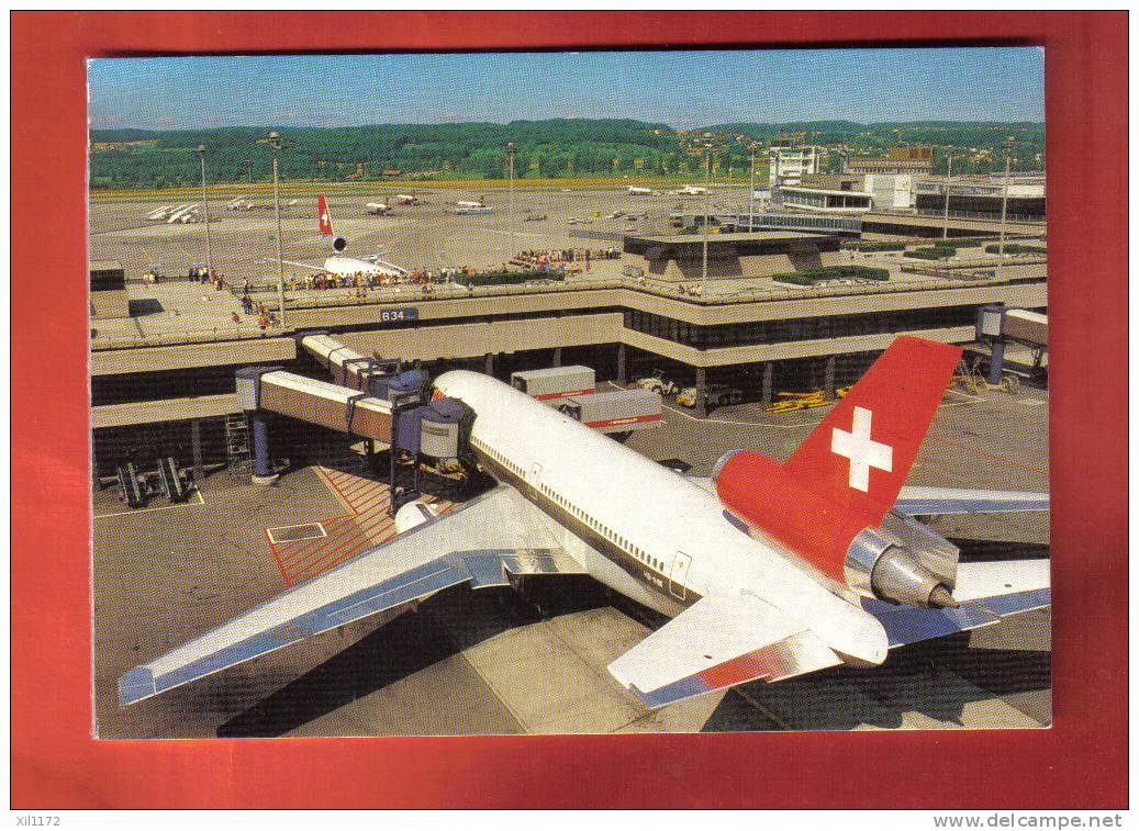 B107 Zürich Flughafen Kloten Airport,Swissair,Avion Long Courrier,Flugzeug.Non Circulé. Luftverkehr Sans Numéro. - Kloten