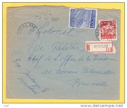763+771 Op Brief Aangetekend Met Stempel MORIALME  (VK) - 1948 Exportación
