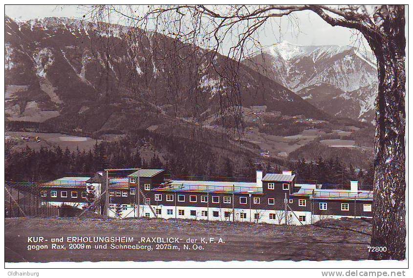 300zr: Niederösterreich 1964, AK Kur- Erholungsheim Raxblick, Gelaufen - Hotels & Gaststätten