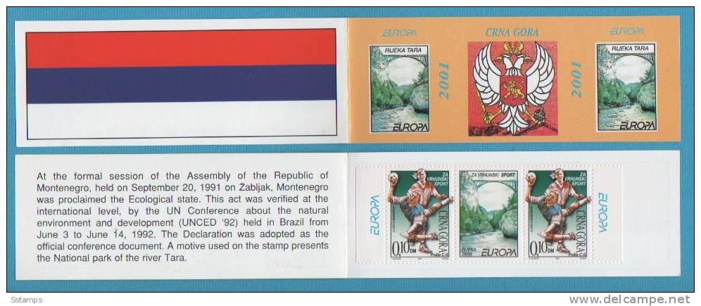 407   MONTENEGRO CRNA GORA  FIRST STAMP EUROPA CEPT 2001  RARO SPECIAL EMMISION - 2001