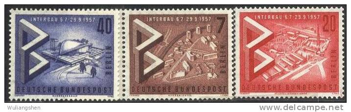 BL0009 Berlin1957 International Architectural Exhibition 3v MNH - Unused Stamps