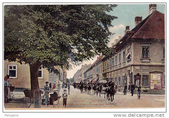 AK TSCHECHISCHE REPUBLIK  JOSEFOV JOSEFSTADT KÖNIGGRÄTZER GASSE OLD POSTCARD 1916 - Tsjechië