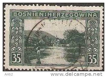 Austria / Bosnia And Herzegovina 1906 Jezero By Jajce, 35H Blackgreen, Mi 38, Cancelled (o) - Eastern Austria