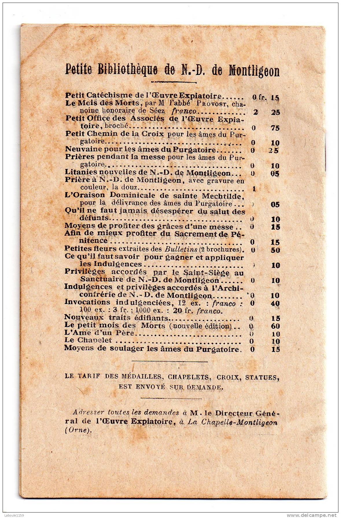 IMAGE PIEUSE LIVRET 22 Pages : "Neuvaine Pour Le Soulagement Des Âmes Du Purgatoire N Blanchet" - La Chapelle Montligeon - Andachtsbilder