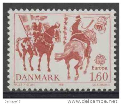 Danmark Denmark Dänemark 1981 Mi 730 YT 733 ** "Shrovetide Custom" Tilting At A Barrel/ Fastnachtsbrauch -Tonnenschlagen - Carnaval