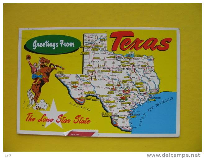 Greetings From Texas,map - Otros & Sin Clasificación