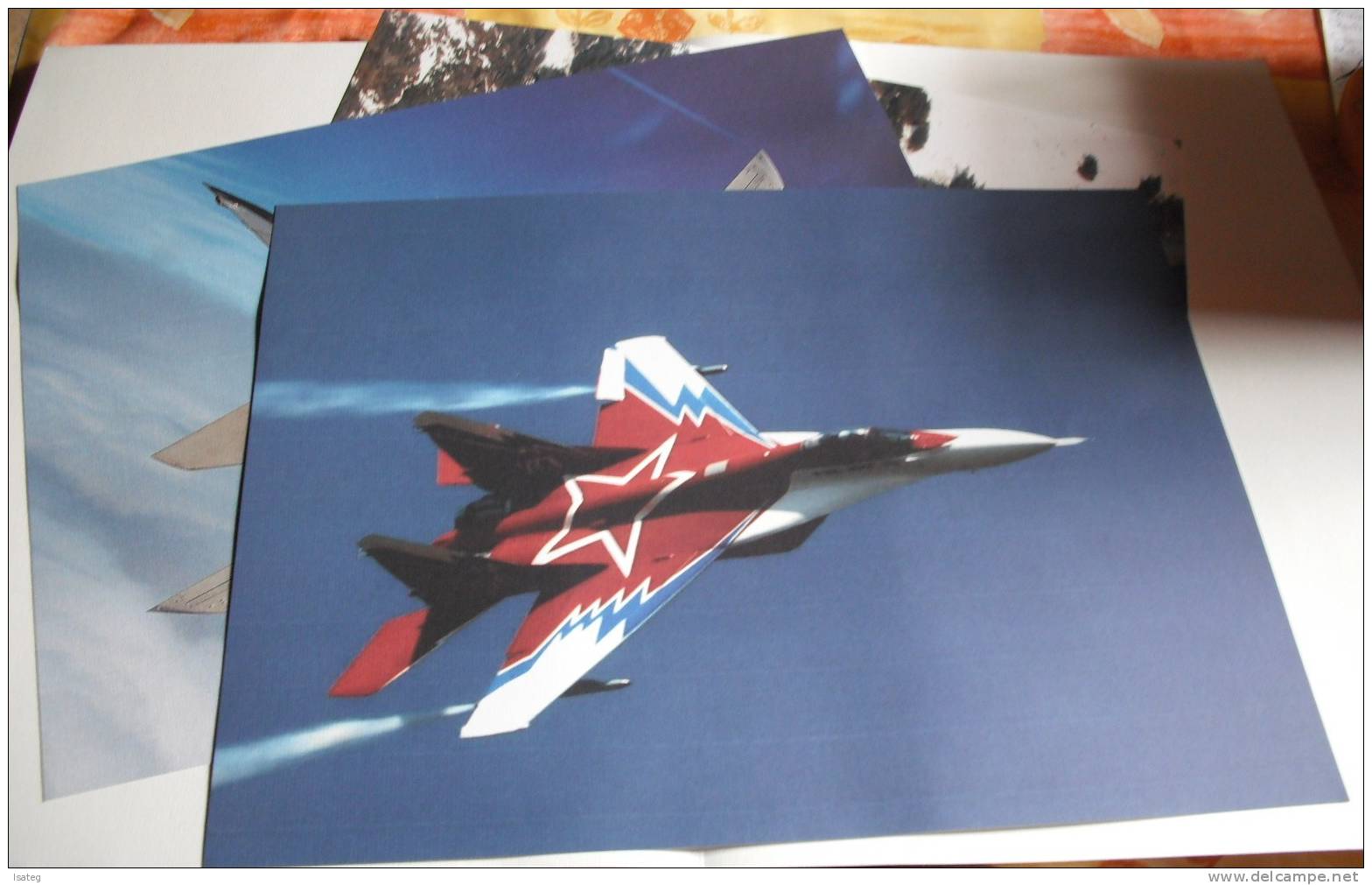 Lot De 3 Lithographies "Avions De Combat À Réaction" - Luchtvaart