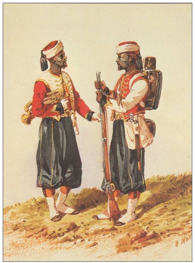 BANDSMAN AND PRIVATE 3RD WEST INDIA REGIMENT 1865 (U13821) - Uniformes