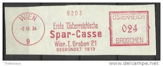 # Austria Affrancatura Meccanica Del 2-10-1934 - Machines à Affranchir (EMA)