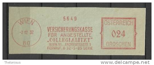 # Austria Affrancatura Meccanica Del 2-12-1932 - Frankeermachines (EMA)