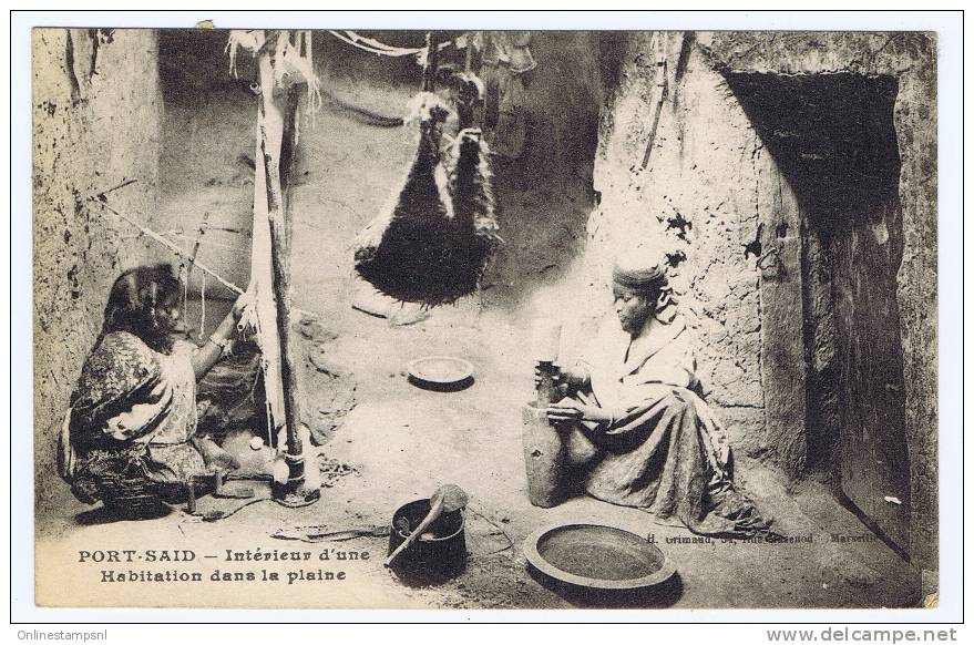 France : Port-Said Interieur D´une Habitation Dans La Plaine, 18-12-1919 - Brieven En Documenten