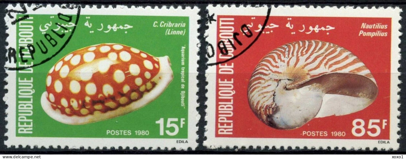 Djibouti 1980 MiNr. 281 - 282 Dschibuti Marine LIFE SHELLS 2v CTO 1,30 € - Crostacei