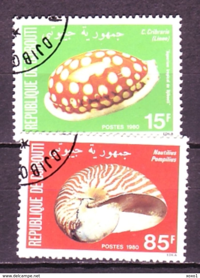 Djibouti 1980 MiNr. 281 - 282 Dschibuti Marine LIFE SHELLS 2v CTO 1,30 € - Crostacei