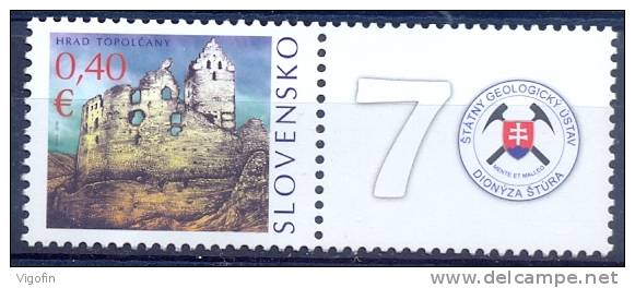 SK 2010-642 GRÜßMARKEN BURG TOPO&#268;ERNI, SLOVAKIA, 1 X 1v + Label, MNH - Neufs