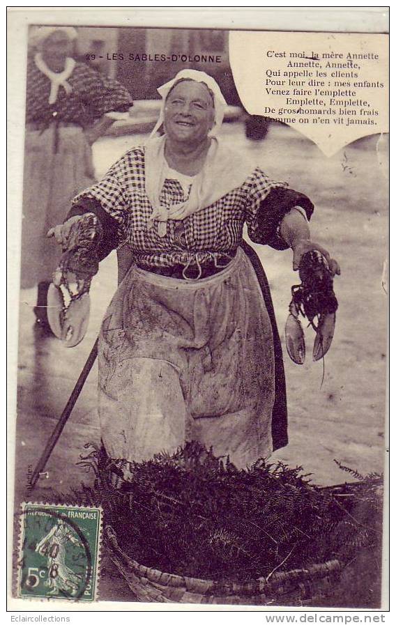 Les Sables D'Olonne  La Mère Annette  Marchande De Homards     ( Voir Scan  Et / Ou Annotation) - Sables D'Olonne