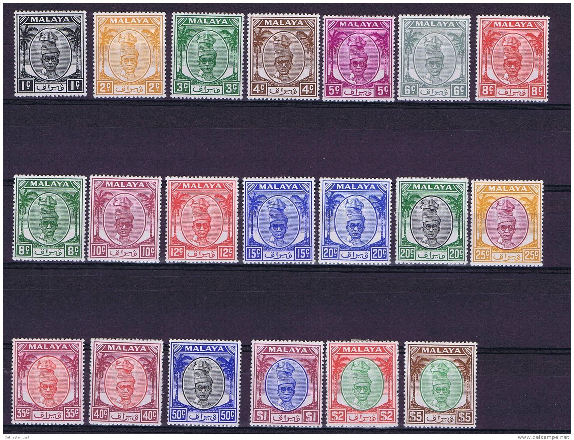 Malaya , Perak, 1949 Michel 81-101, Minus The 30 C Nr 95, Mint Hinged, Very Nice Set - Perak
