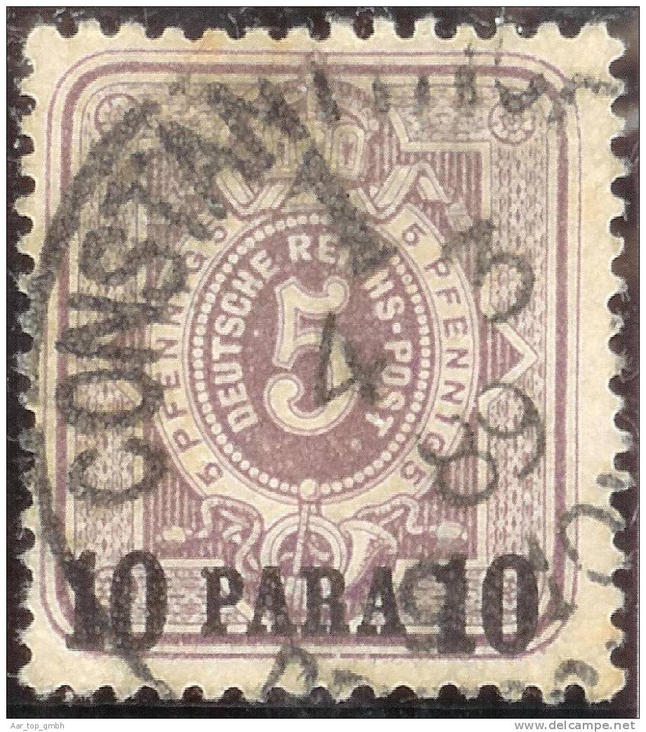 Deutsche Post In Der Türkei 1884- Mi#1 Vollstempel Costantinopel 1889-03-04 - Deutsche Post In Der Türkei