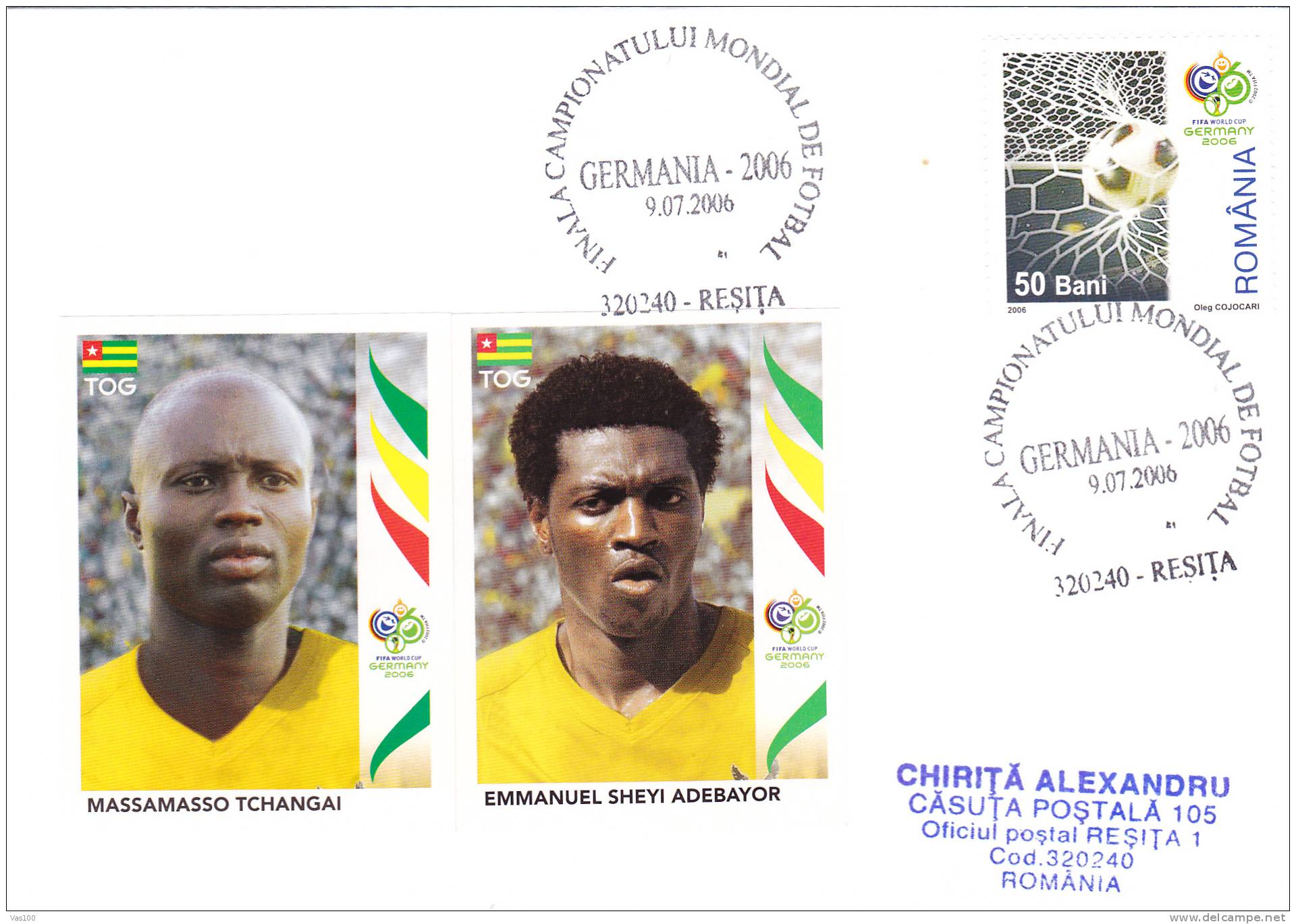 FOOTBALL FIFA WORLD CUP GERMANY 2006,Togo,cover Romania. - 2006 – Germania