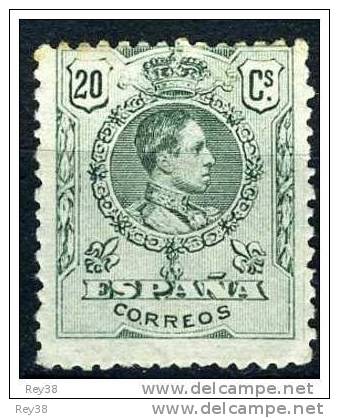 ALFONSO XIII MEDALLON, 1909-1922, 20 CTS VERDE BRONCE* - Unused Stamps